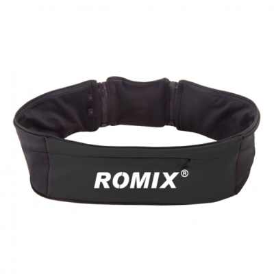 ROMIX sportovní opasek s velkou kapsu a dvěma menšími kapsami na běhání - vel. S / M - černý