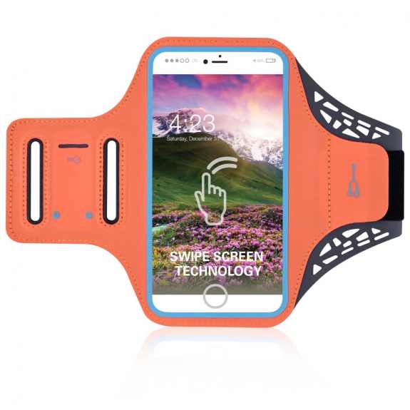 Sportovní potu-odolné pouzdro na ruku pro Apple iPhone 6 / 6S / 7 / 8 - oranžové