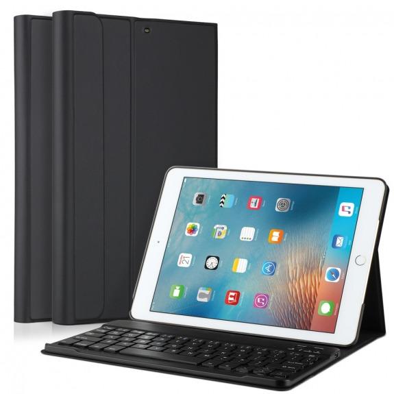 Bezdrátová Bluetooth klávesnice a kryt pro Apple iPad 9.7" (2017) / iPad Air / iPad 2018 - černá