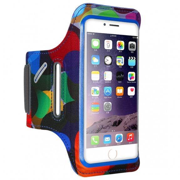 FLOVEME barevné sportovní pouzdro na ruku pro 6 Plus / 6S Plus / 7 Plus / 8 Plus - modré