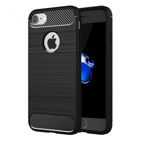 Odolný plastový kryt ve stylu broušeného karbonu pro iPhone 8 / 7 - černý
