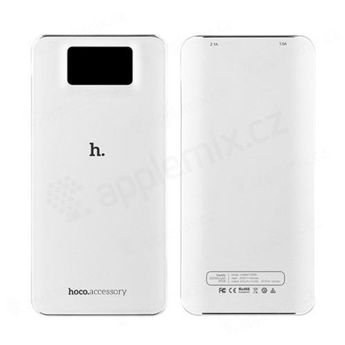 Externí baterie / power bank HOCO UPB05 10000mAh s 2x USB porty (1A, 2.1A) - bílá