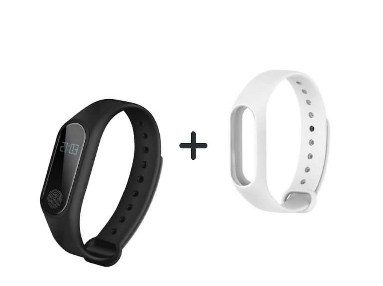 Smartuj Fitness náramek M2 – Bluetooth 4.0 SMW0001 v černém provedení + náhradní řemínek dle vlastního výběru! Barva: Bílá