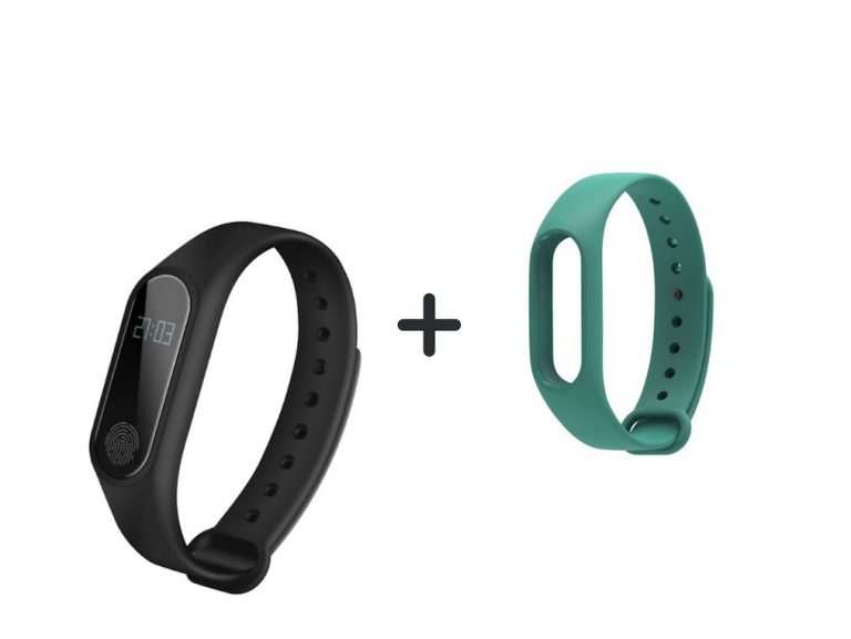 Smartuj Fitness náramek M2 – Bluetooth 4.0 SMW0001 v černém provedení + náhradní řemínek dle vlastního výběru! Barva: Zelená