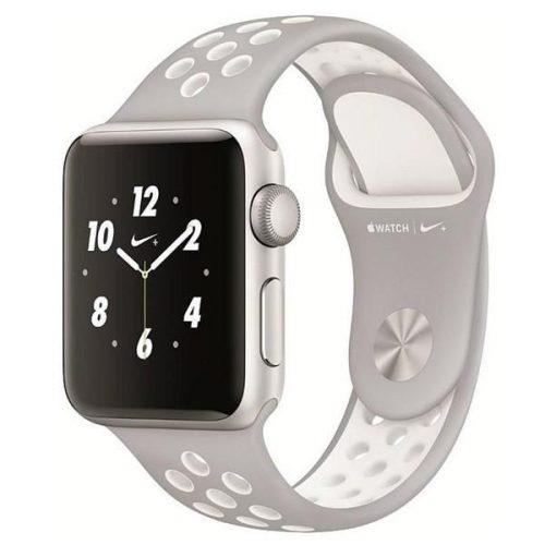 Apple Watch Nike+, 42mm Silver Aluminium Case with Platinum / White Nike Sport Band (MQ192CN/A)