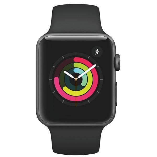 Apple Watch Series 3 GPS 42mm pouzdro z vesmírně šedého hliníku – černý sportovní řemínek (MTF32CN/A)