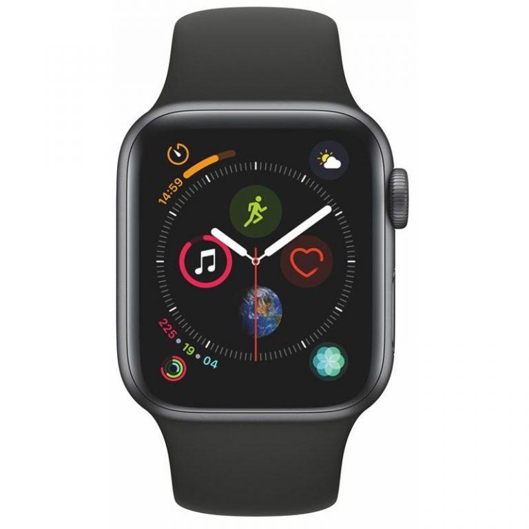 Apple Watch Series 4 GPS 40mm pouzdro z vesmírně šedého hliníku – černý sportovní řemínek SK verze (MU662VR/A)