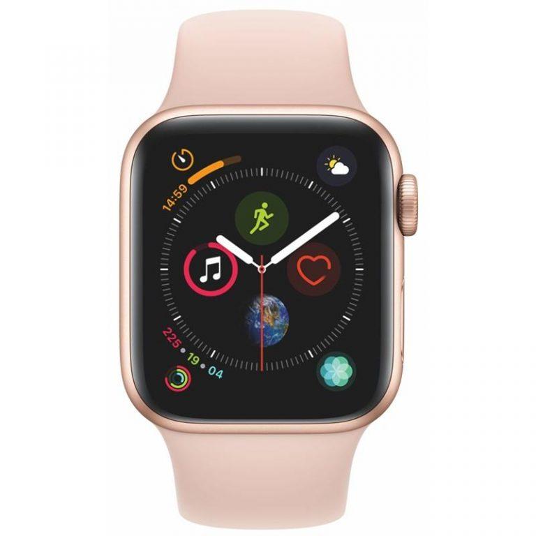 Apple Watch Series 4 GPS 40mm pouzdro ze zlatého hliníku – pískově růžový sportovní řemínek CZ verze (MU682HC/A)