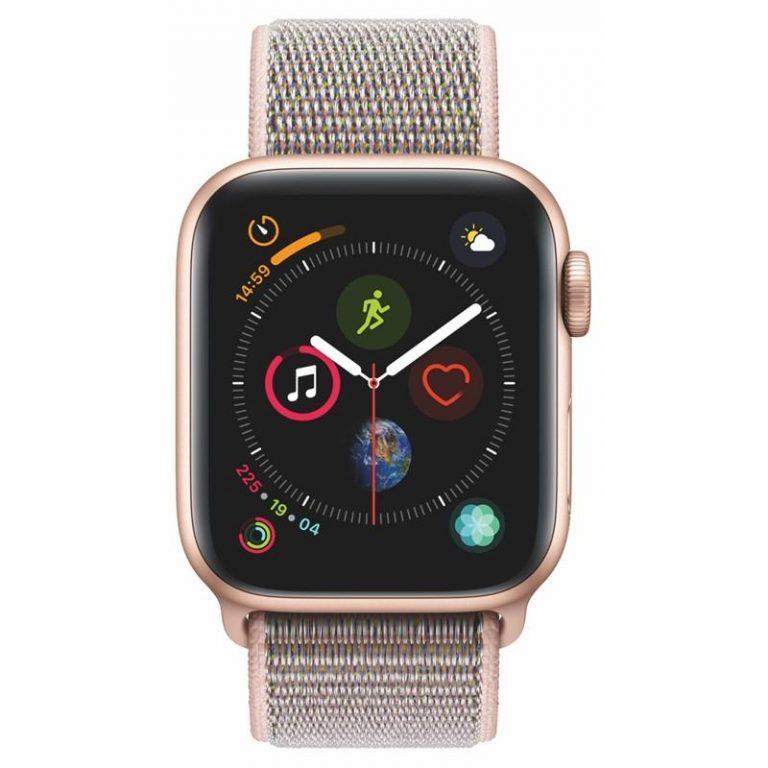 Apple Watch Series 4 GPS 40mm pouzdro ze zlatého hliníku – pískově růžový provlékací sportovní řemínek CZ verze (MU692HC/A)