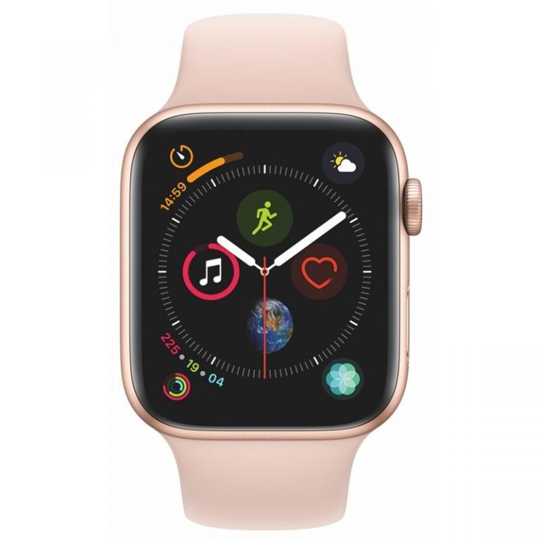 Apple Watch Series 4 GPS 44mm pouzdro ze zlatého hliníku – pískově růžový sportovní řemínek CZ verze (MU6F2HC/A)