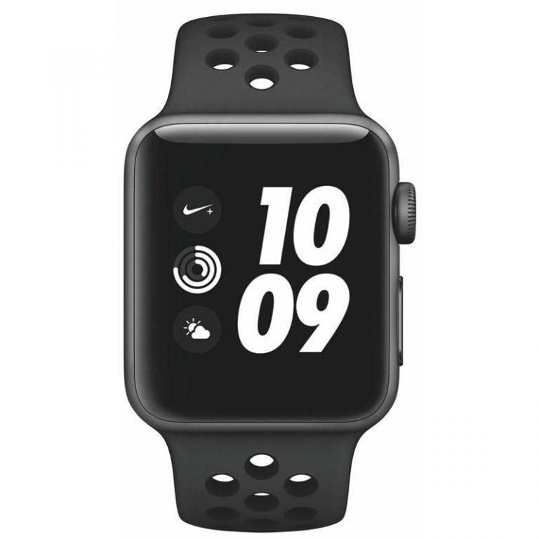 Apple Watch Nike+ Series 3 GPS 38mm pouzdro z vesmírně šedého hliníku – antracitový/černý sportovní řemínek Nike (MTF12CN/A)