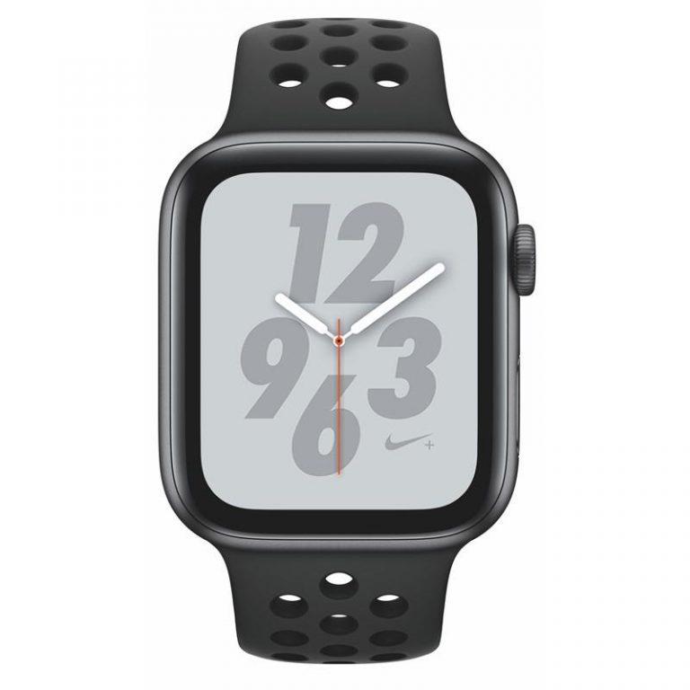 Apple Watch Nike+ Series 4 GPS 44mm pouzdro z vesmírně šedého hliníku – antracitový/černý sportovní řemínek Nike (MU6L2HC/A)